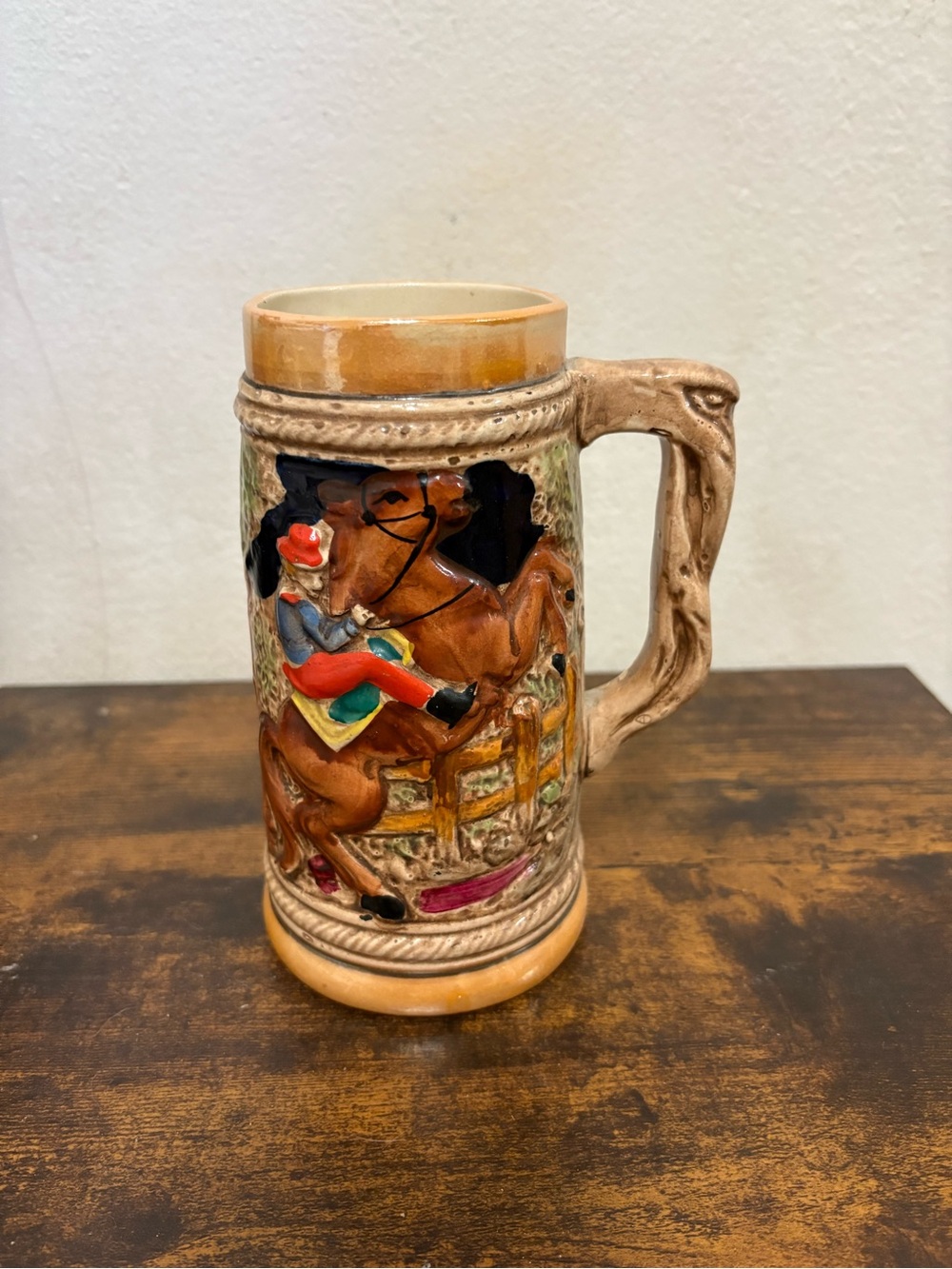 VTG Collectible Ceramic hand painted beer stein mug